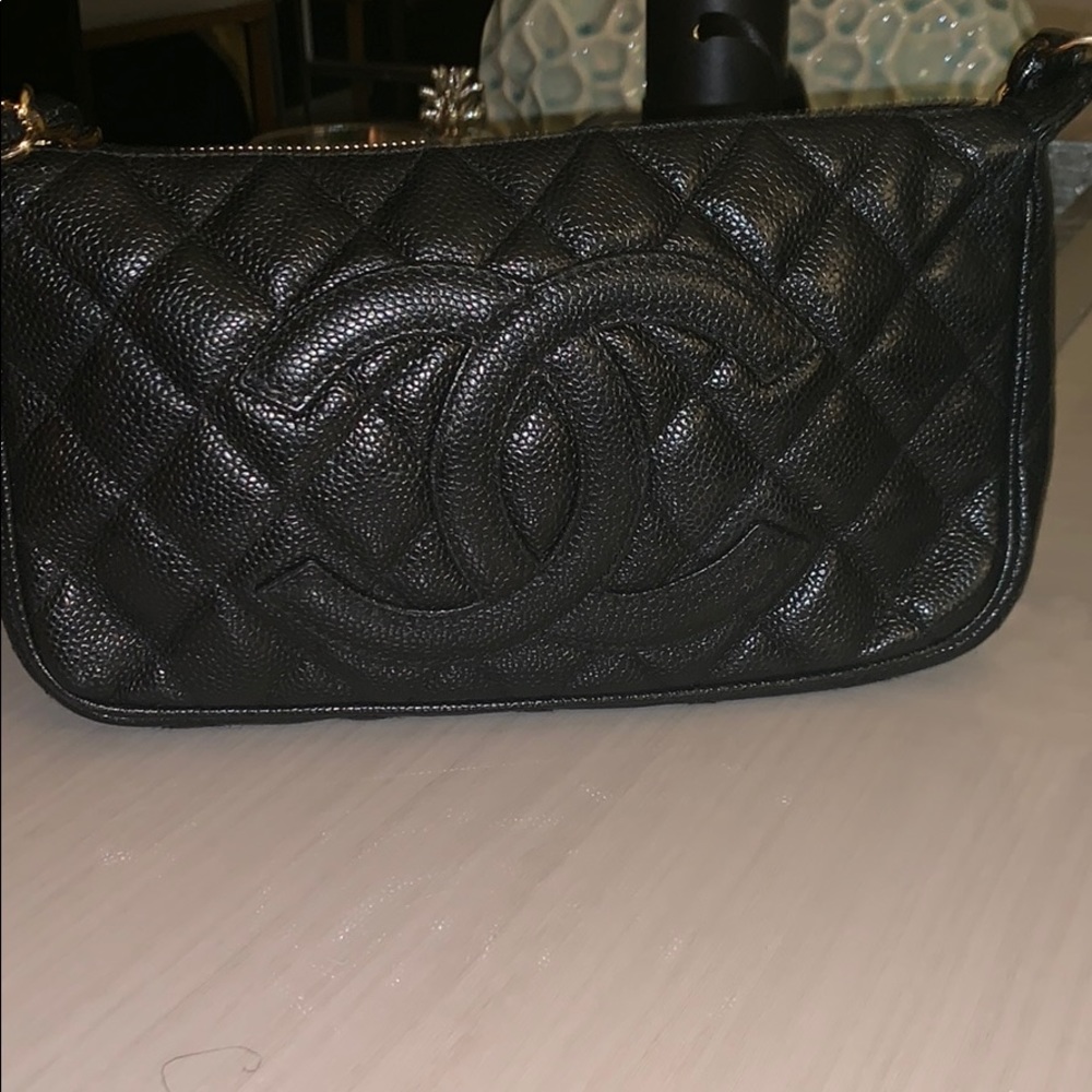Authentic Chanel Caviar leather bag
